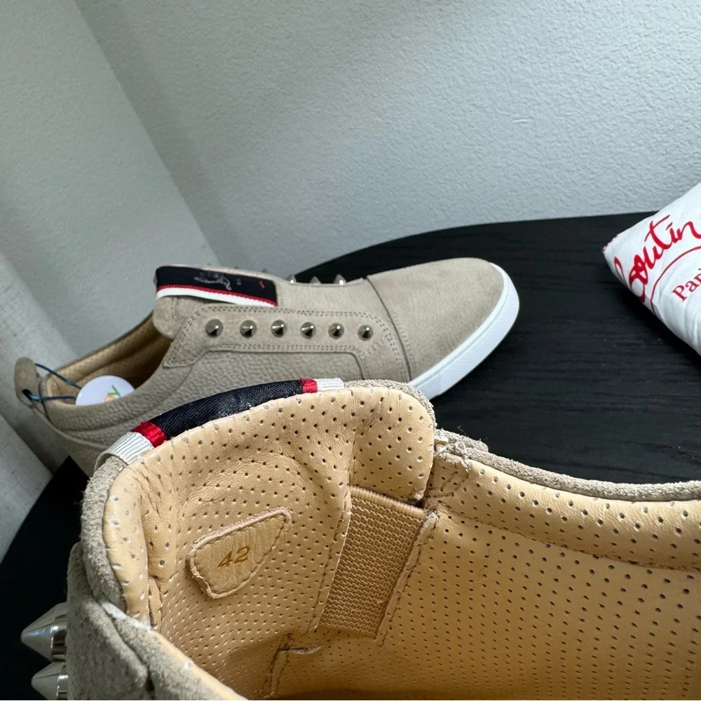 Christian Louboutin F.A.V Fique A Vontade Sneaker Tan 42 - Picture 7 of 10